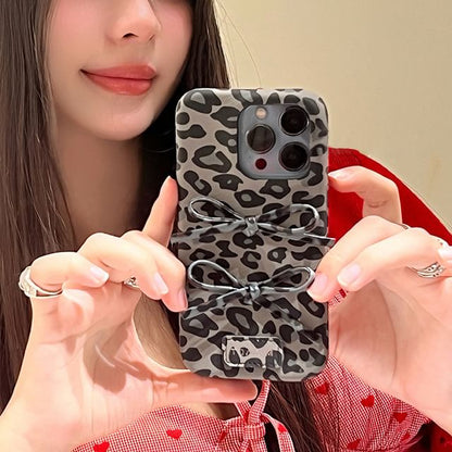 Bow Leopard Print Phone Case