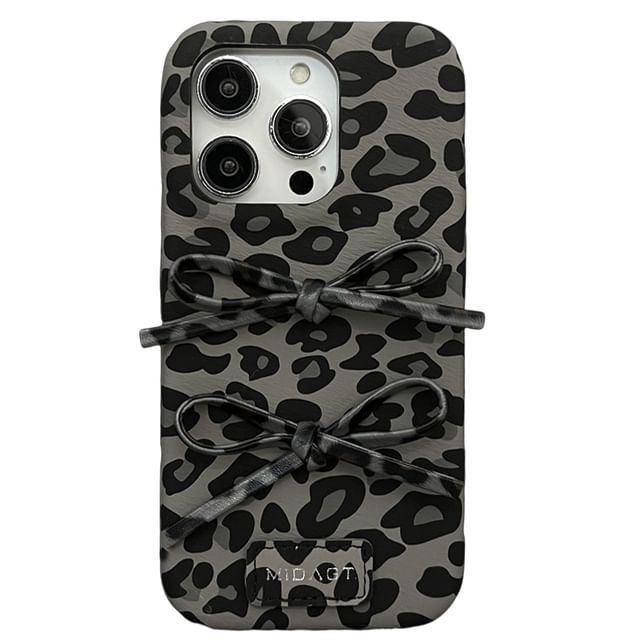 Bow Leopard Print Phone Case