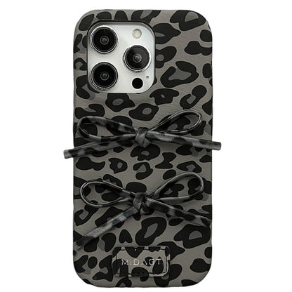 Bow Leopard Print Phone Case