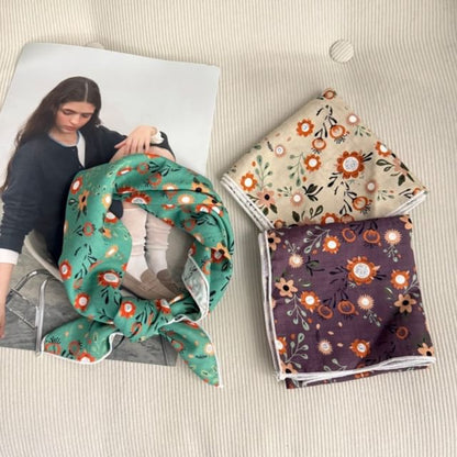 Floral Print Square Scarf