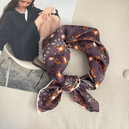 Floral Print Square Scarf