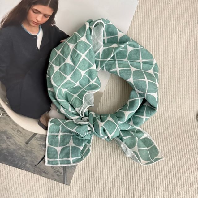 Floral Print Square Scarf