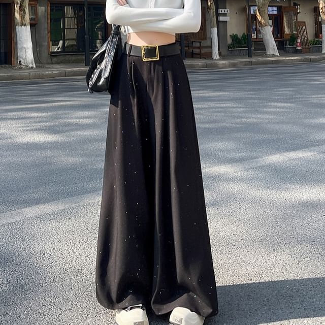 High Waist Sequin Wide Leg Pants (Various Designs)