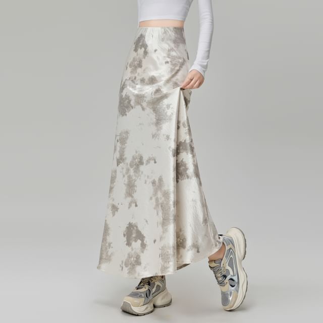 High Rise Tie Dye Maxi Mermaid Skirt