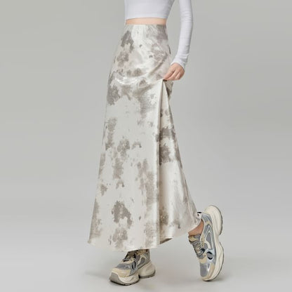 High Rise Tie Dye Maxi Mermaid Skirt