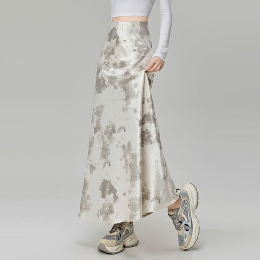 High Rise Tie Dye Maxi Mermaid Skirt