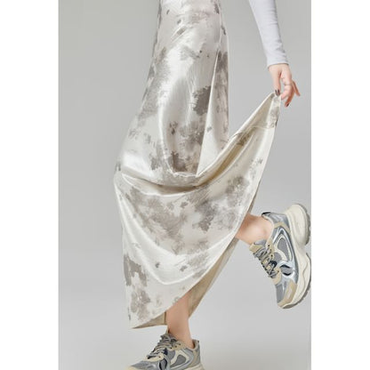 High Rise Tie Dye Maxi Mermaid Skirt