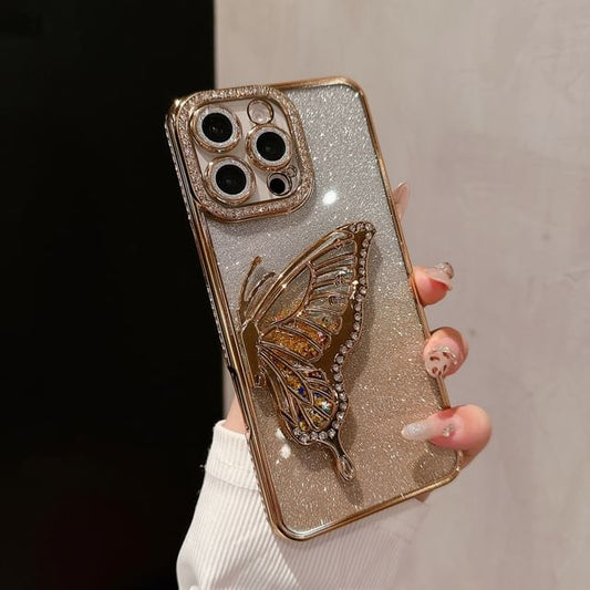 Stand Case Butterfly Phone Embellished