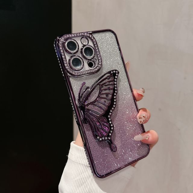 Phone Embellished Stand Butterfly Case
