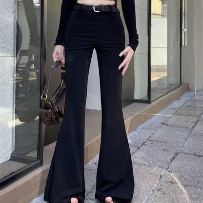 High Rise Plain Flared Pants