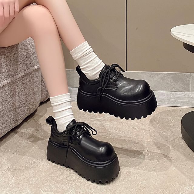 Lace-Up Platform Derby Shoes
