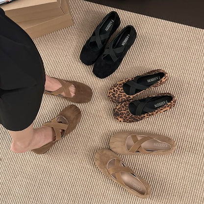 Hidden Wedge Cross Strap Mary Jane Shoes