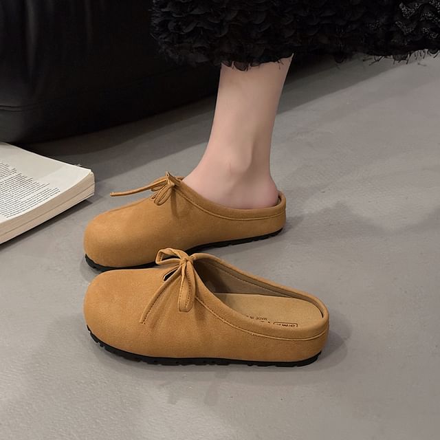Platform Plain Bow Accent Mules