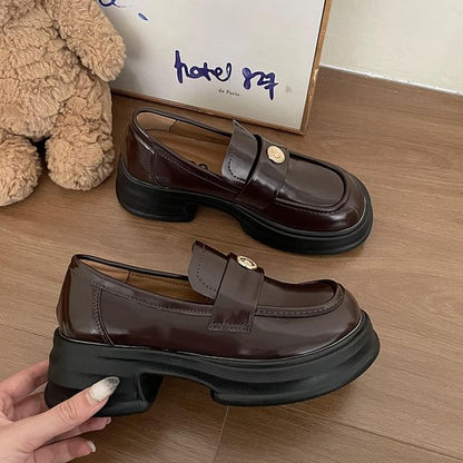 Buckled Platform Penny Loafers