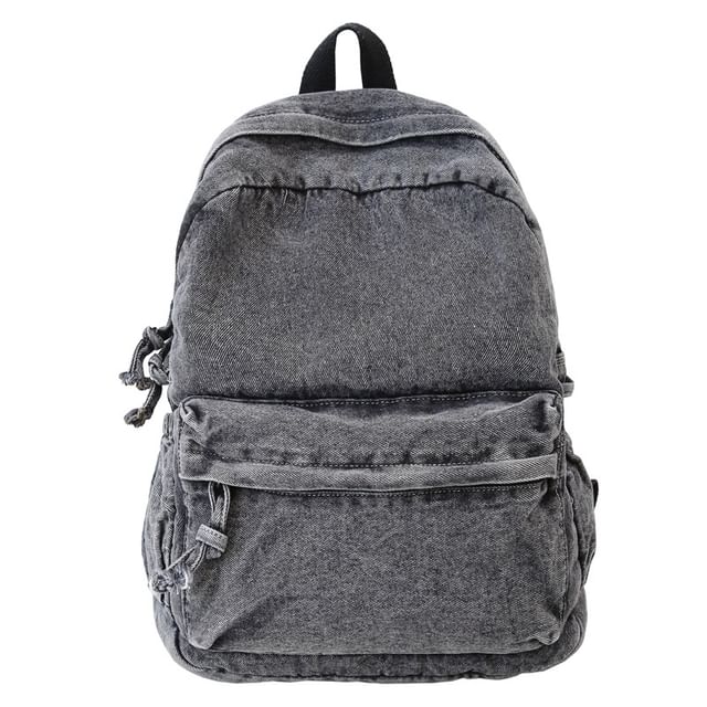 Denim Washed Backpack Zip