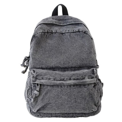 Denim Washed Backpack Zip