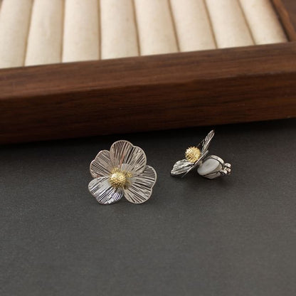 Flower Ear Stud / Clip-On Earring