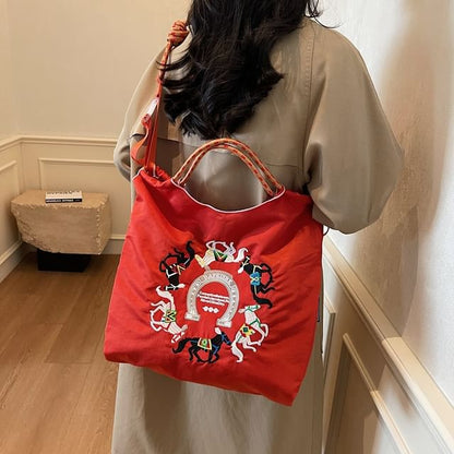 Horse Embroidered Crossbody Bag