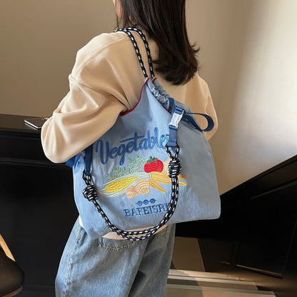 Vegetable Embroidered Tote Bag