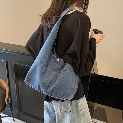 Washed Denim Shoulder Bag