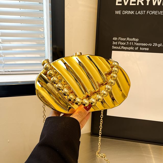 Bead Strap Box Crossbody Bag