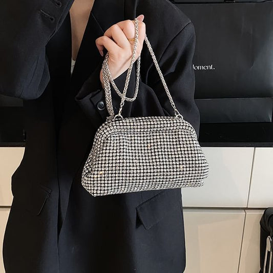 Rhinestone Chain Crossbody Bag
