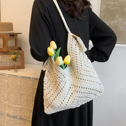 Crochet Lace Tote Bag