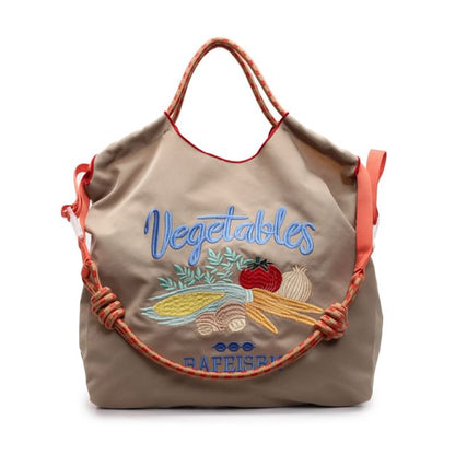 Vegetable Embroidered Tote Bag
