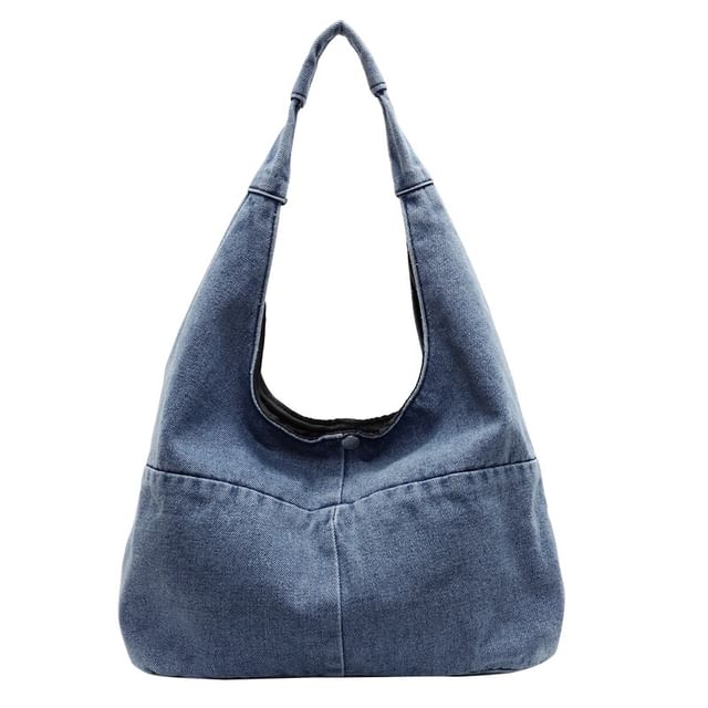 Washed Denim Shoulder Bag