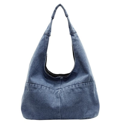 Washed Denim Shoulder Bag