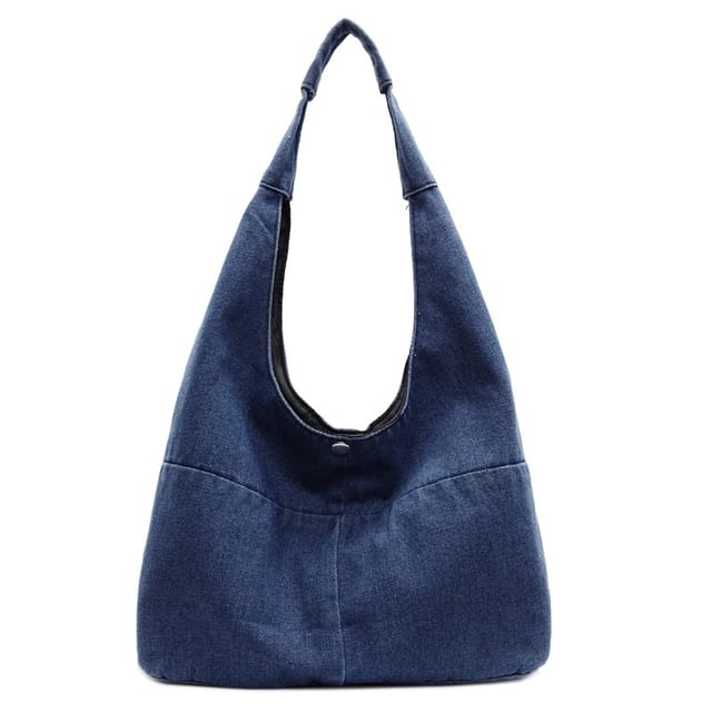 Washed Denim Shoulder Bag