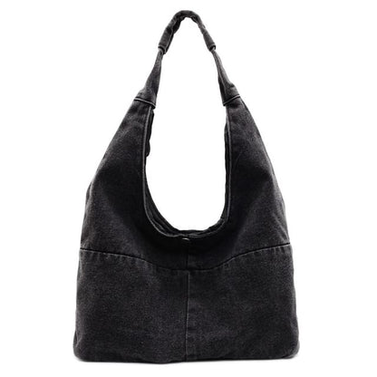 Washed Denim Shoulder Bag