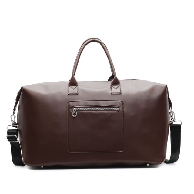 Faux Leather Top Handle Crossbody Bag