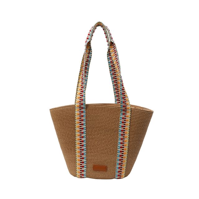 Woven Pattern Strap Tote Bag
