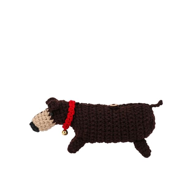 Dog Knit Crossbody Bag