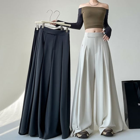 High Dress Plain Wide Pants Designs) Waist Leg (Various