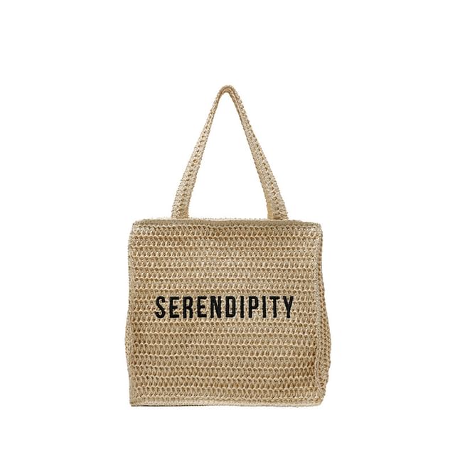 Lettering Woven Tote Bag