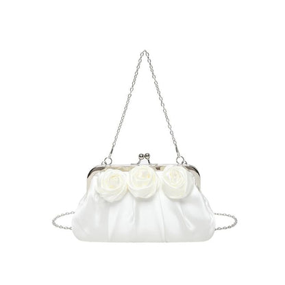 Plain Floral Shirred Shoulder Bag