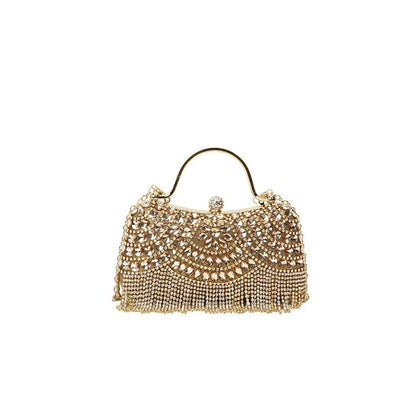 Rhinestone Tasseled Chain Crossbody Bag