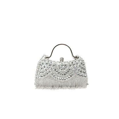 Rhinestone Tasseled Chain Crossbody Bag