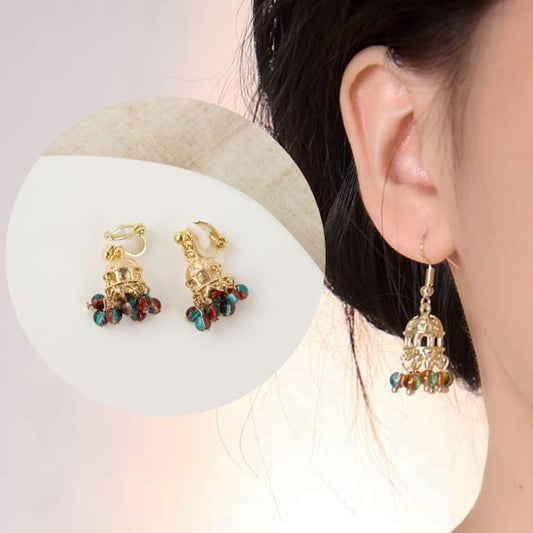 Beaded Chandelier Earring / Clip On Earring