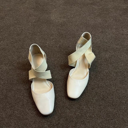 Chunky Heel Cross Strap Mary Jane Shoes