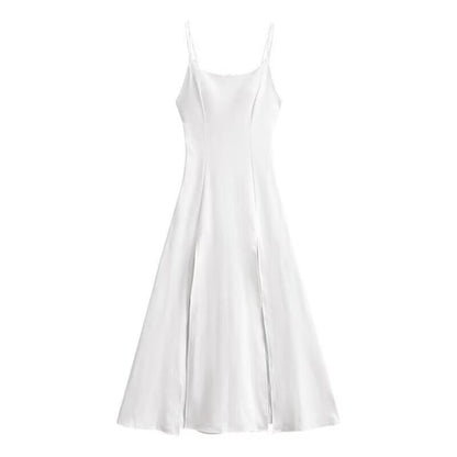 Split Maxi A-Line Dress with Spaghetti Straps