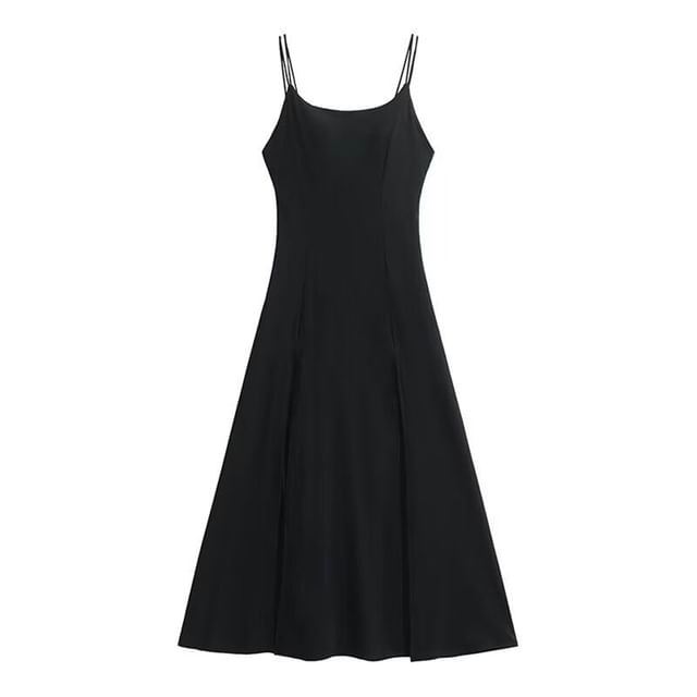Split Maxi A-Line Dress with Spaghetti Straps