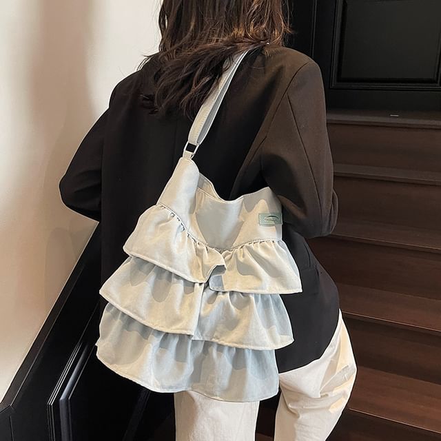 Plain Bag Tote Ruffle