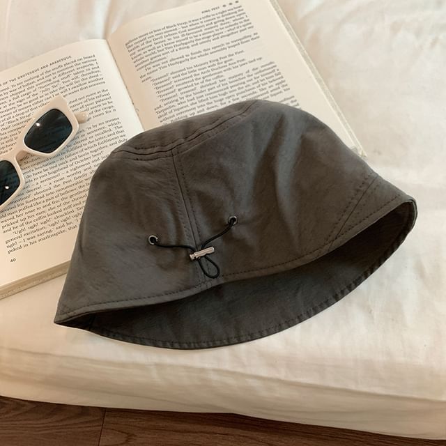 Plain Drawstring Cloche Hat