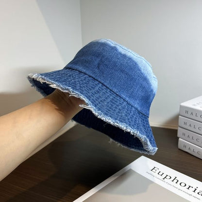 Distressed Denim Bucket Hat