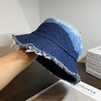 Distressed Denim Bucket Hat