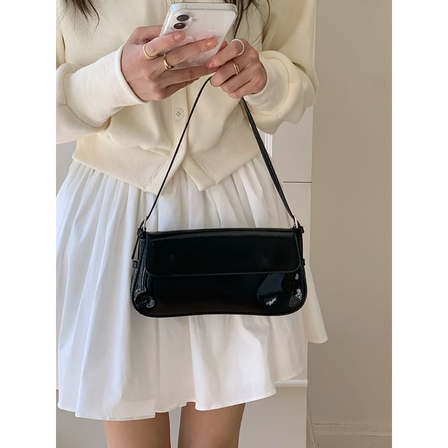 Patent Flap Shoulder Bag
