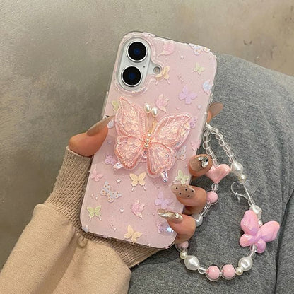 Butterfly Phone Case / Adhesive Decoration / Strap / Set